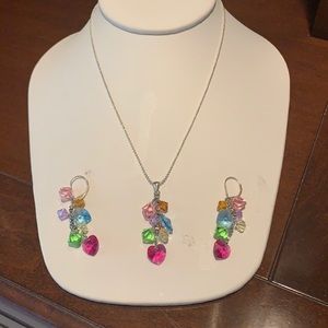 Multi color Necklace and earring set